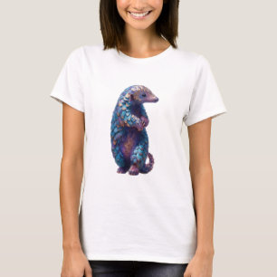 Schillernde lila und blaue geschuppte Frauen T-Shirt
