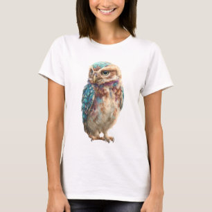 Schillernde Pastell-Fantasie-Eule Ätherische Fraue T-Shirt