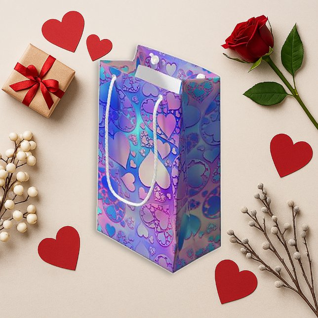 Schillernde Pastell-Kawaii-Herzmuster-Design Kleine Geschenktüte (Von Creator hochgeladen)