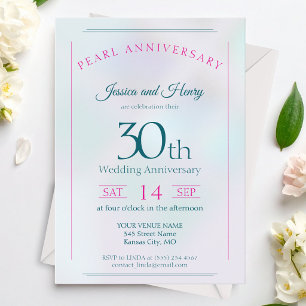 Schillernde Perle 30. Hochzeitstag Einladung