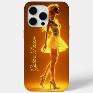 Schillernde Schönheit in stilvoller goldener Kleid Case-Mate iPhone Hülle