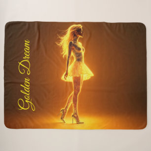 Schillernde Schönheit in stilvoller goldener Kleid Sherpadecke