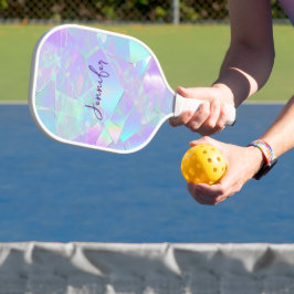 Schillernde Teal- und Violettgestaltung, Schriftna Pickleball Schläger