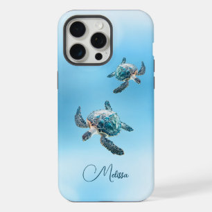 Schillernde Türkisblaue Meeresschildkröte Küste iPhone 15 Pro Max Hülle