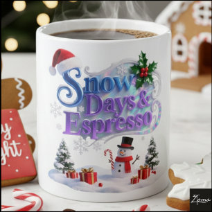 Schillernde Weihnachtsschneetage & Espresso Kaffeetasse