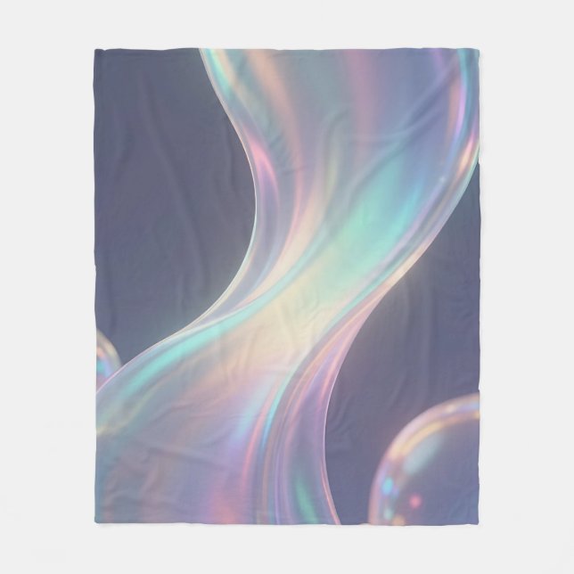 Schillernder abstrakter Blasenfluss Fleecedecke (Vorderseite)