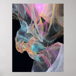 Schillernder Faden-Vortex Türkis Magenta-Glanz Poster