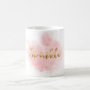 Schillernder Goldrosaconfetti-bezaubernder Schein Tasse