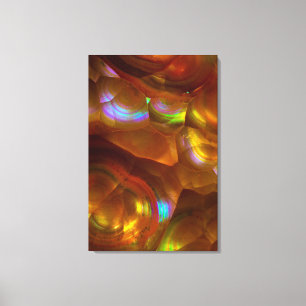 Schillernder orangefarbener Feueropal Leinwanddruck