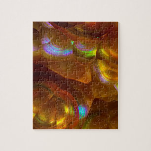 Schillernder orangefarbener Feueropal Puzzle