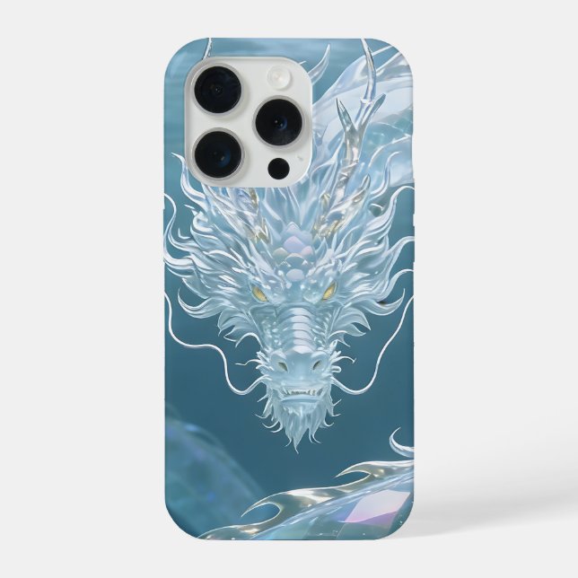 Schillernder Wasserdrache Kunst Fantasy-Drachen-De iPhone Hülle (Rückseite)