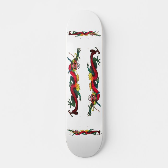 Schillerndes Drache-Skateboard Skateboard (Vorne)