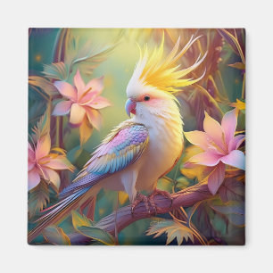 Schillerndes Flügel-Nymphensittich-Fantasie-Vogel Magnet