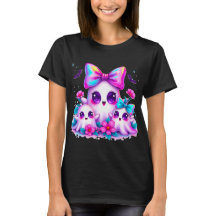 Schillerndes Geister-Halloween-T-Shirt