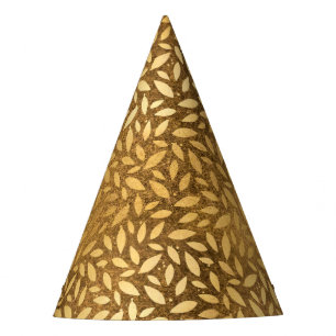 Schillerndes Gold verlässt Imitat-Folien-Muster Partyhütchen