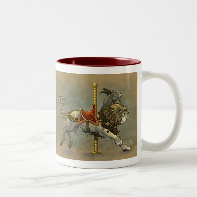 Schimären-Karussell-Tasse Zweifarbige Tasse (Rechts)