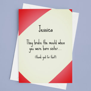 Schimmelpilz Schwester Birthday brechen Karte