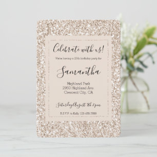 Schimmer-Blush-Creme Glitz Glitter Einladung