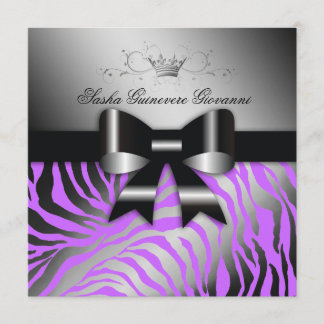Schimmer-elektrisches Lila des Zebra-311-Night Einladung