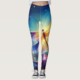 Schimmer farbige Nachtdrachenfliege Leggings