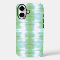 Schimmer-Ikat in Grün und Aquablau