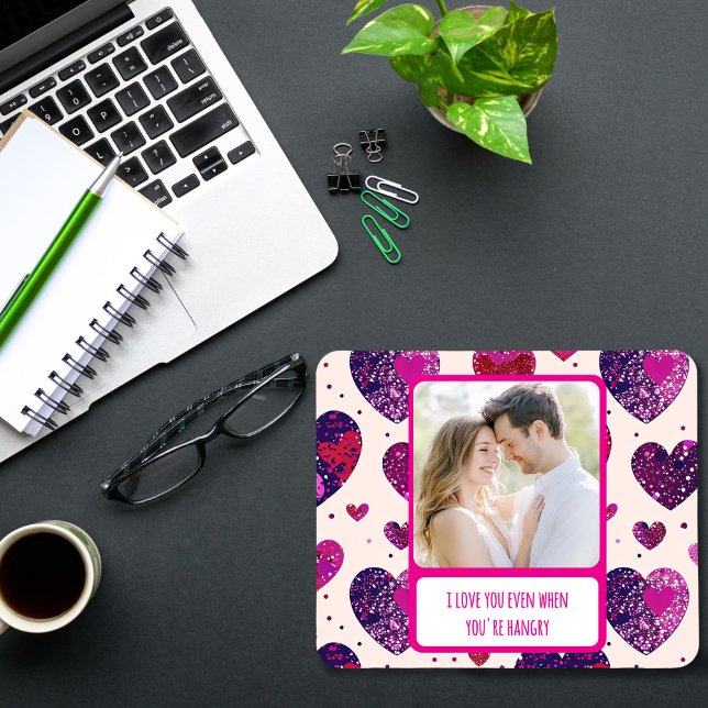 Schimmer Lila Herz, wenn du wütend bist Mousepad (Von Creator hochgeladen)