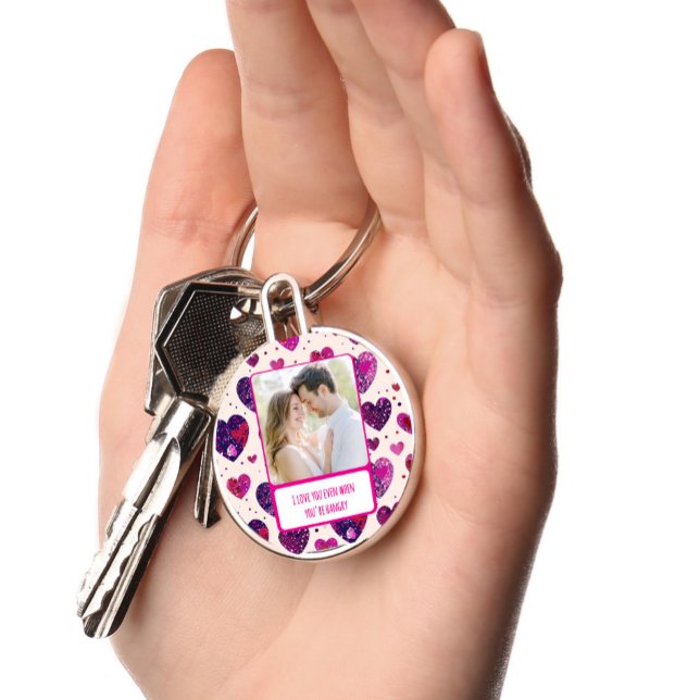 Schimmer Lila Herz, wenn du wütend bist Schlüsselanhänger (Von Creator hochgeladen)