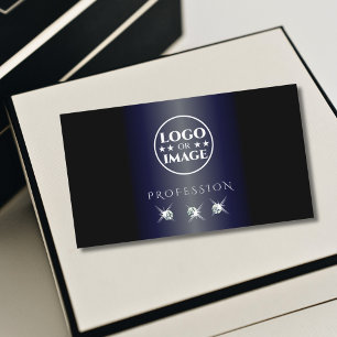 Schimmerblaue schwarze schwarze Diamanten mit Logo Visitenkarte