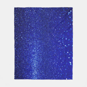 Schimmerblauer Glitzer Leinwand Fleecedecke