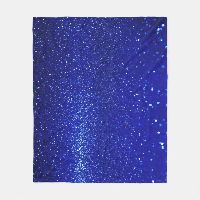Schimmerblauer Glitzer Leinwand Fleecedecke (Vorderseite)