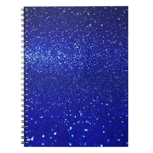 Schimmerblauer Glitzer Leinwand Notizblock (Vorderseite)