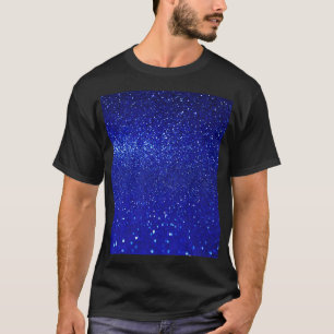Schimmerblauer Glitzer Leinwand T-Shirt
