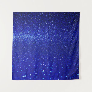 Schimmerblauer Glitzer Leinwand Wandteppich