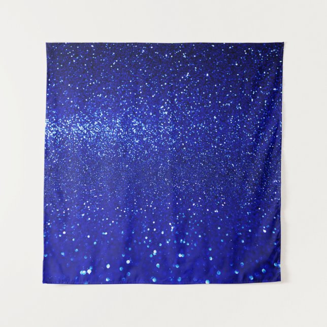 Schimmerblauer Glitzer Leinwand Wandteppich (Vorderseite)