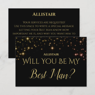 Schimmerende Glitzern Werden Sie mein Trauzeuge se RSVP Karte