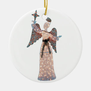 SCHIMMERIERUNG VON ANGEL-CHRISTMAS UND GIFT KERAMIK ORNAMENT