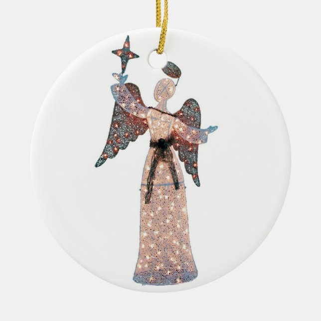 SCHIMMERIERUNG VON ANGEL-CHRISTMAS UND GIFT KERAMIK ORNAMENT (Vorne)