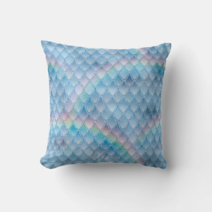 Schimmernd Blaue & Regenbogen Glitter Drachen Schu Kissen