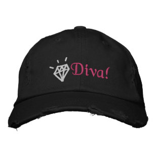 schimmernde, bestickte Diamantdiva Baseballkappe