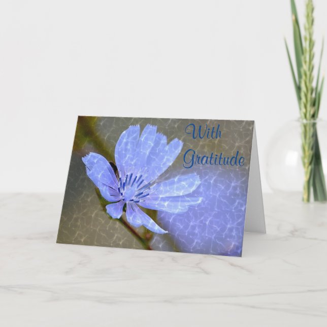 Schimmernde Blumenblume Danke Karte (Vorderseite)