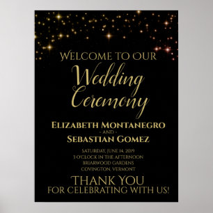 Schimmernde Funken Willkommen bei unserer Hochzeit Poster