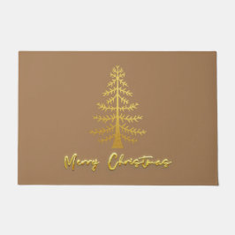 Schimmernde Glam moderne Luxus-Goldbäume braun Fußmatte