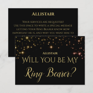 Schimmernde Glitzern Werden Sie mein Ringträger se RSVP Karte