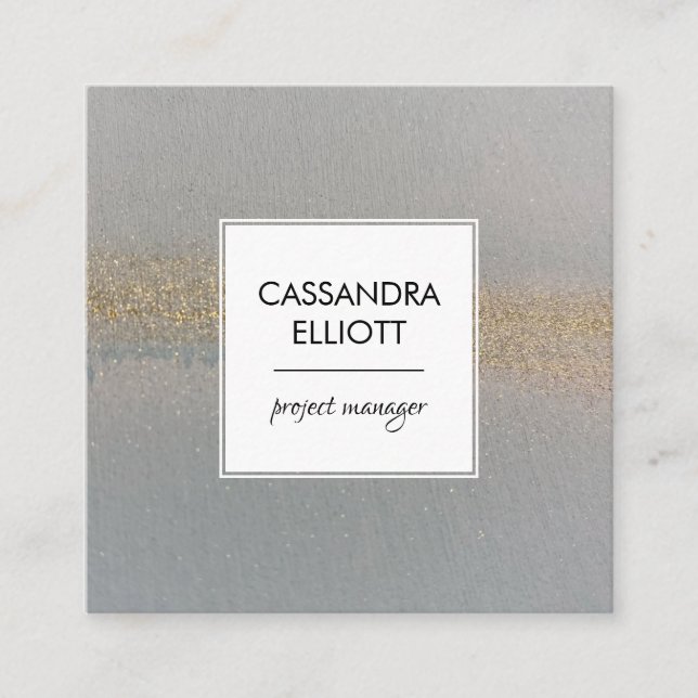 Schimmernde Gold Blass Alkohol Tinte Flüssigkeit A Quadratische Visitenkarte (Vorderseite)