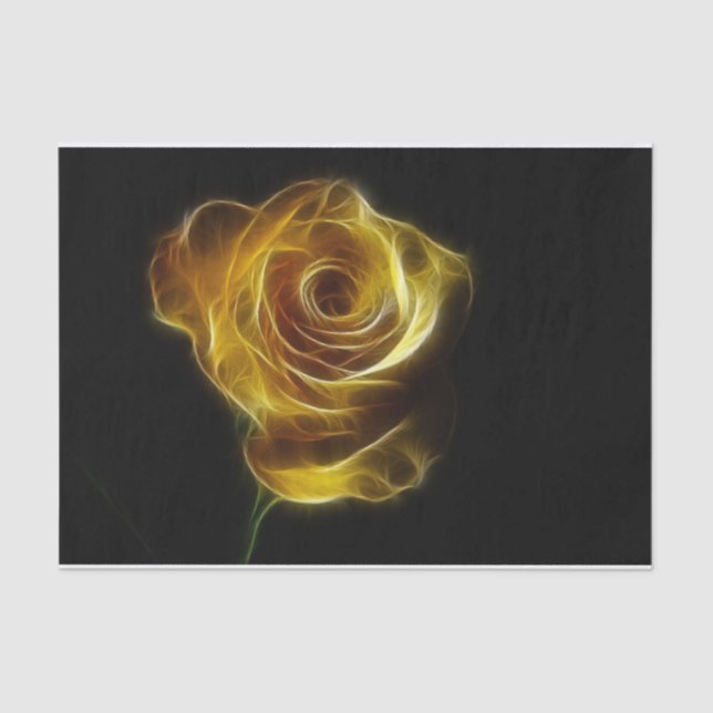 Schimmernde Gold Rose Fraktal Blume Seidenpapier (Vorderseite)
