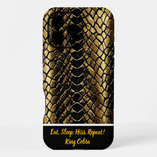 Schimmernde goldene Schlangenhäute iPhone 16 Pro Max Hülle