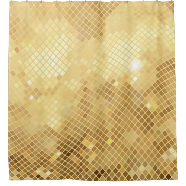 Schimmernde Goldwellen: Mosaiktextur Duschvorhang (Vorderseite)