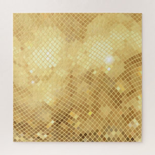 Schimmernde Goldwellen: Mosaiktextur Puzzle