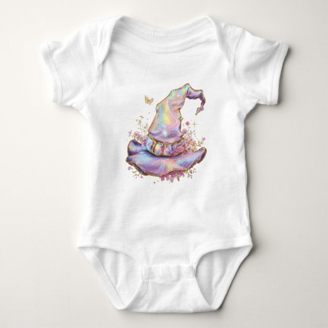 Schimmernde Hexenhut-Geburtstagsfeier  Baby Strampler (Vorderseite)