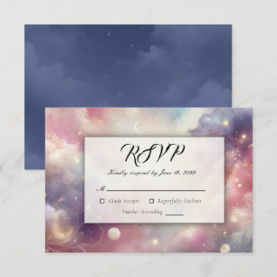 Schimmernde Himmelshardust-Hochzeiten RSVP Karte